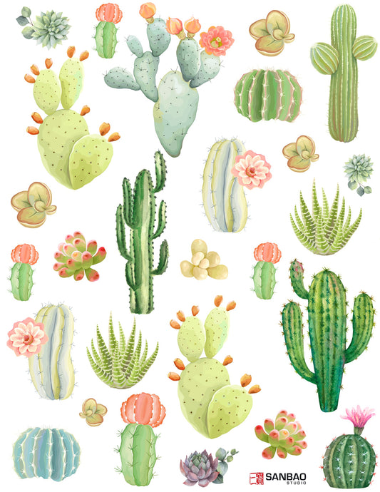 Overglaze decal - Cactus