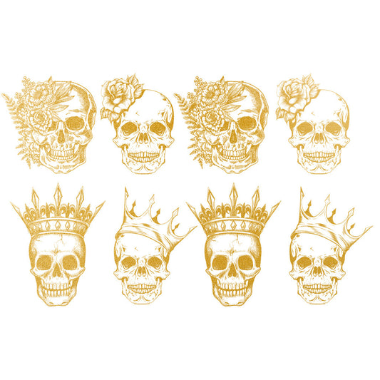 Gold Overglaze Decal - Skull King & Queen