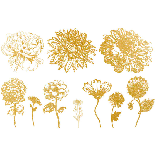 Gold Overglaze Decal - Flower