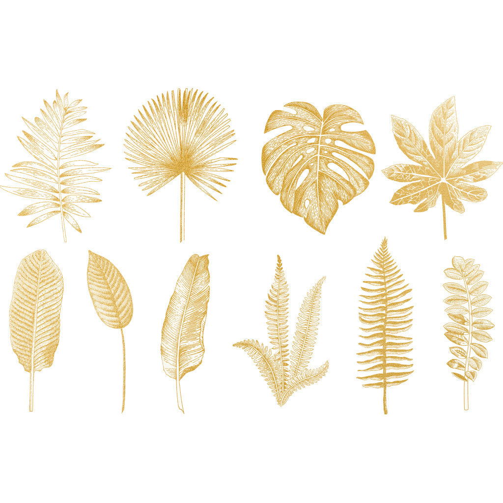 Gold Overglaze Decal - Leaf 02