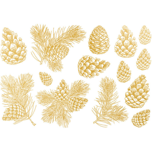 Gold Overglaze Decal - Pine Cone