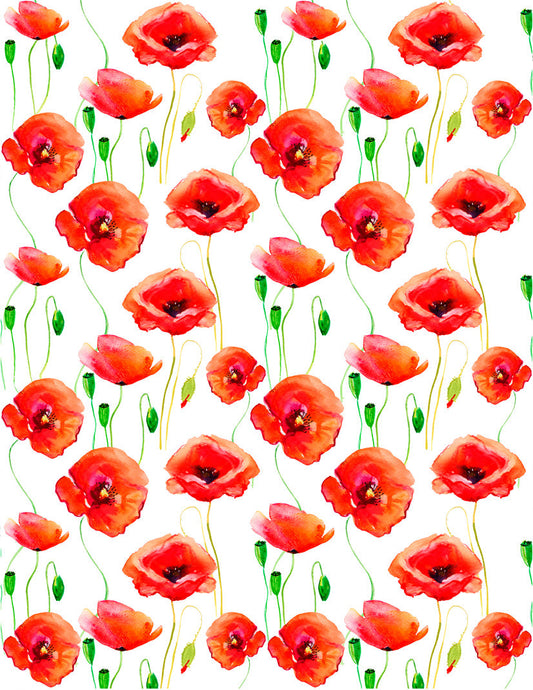 Overglaze decal - Poppies