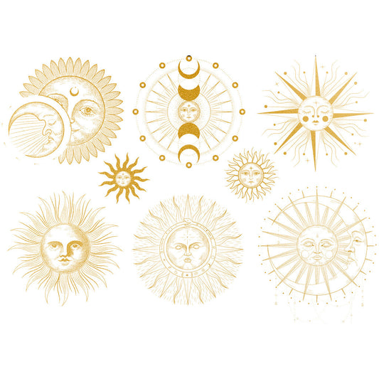 Gold Overglaze Decal - Sun and Moon