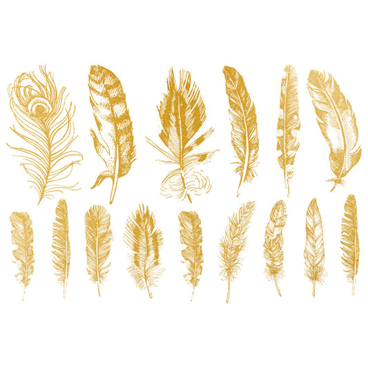 Gold Overglaze Decal - Feather 02